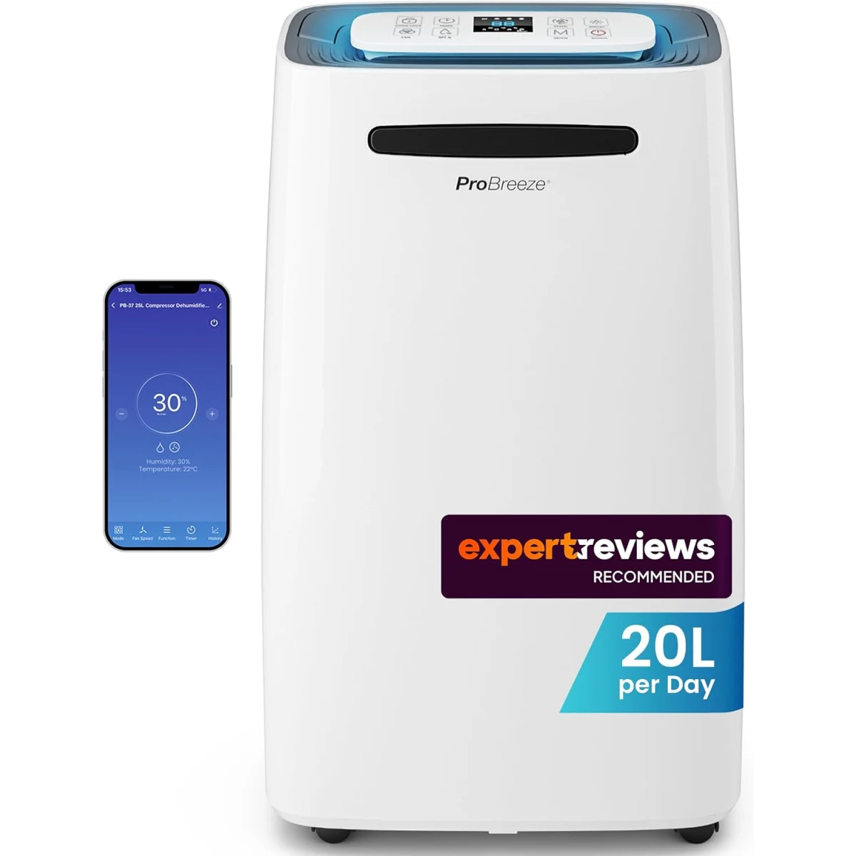 Pro Breeze 20L/Day Smart Dehumidifier